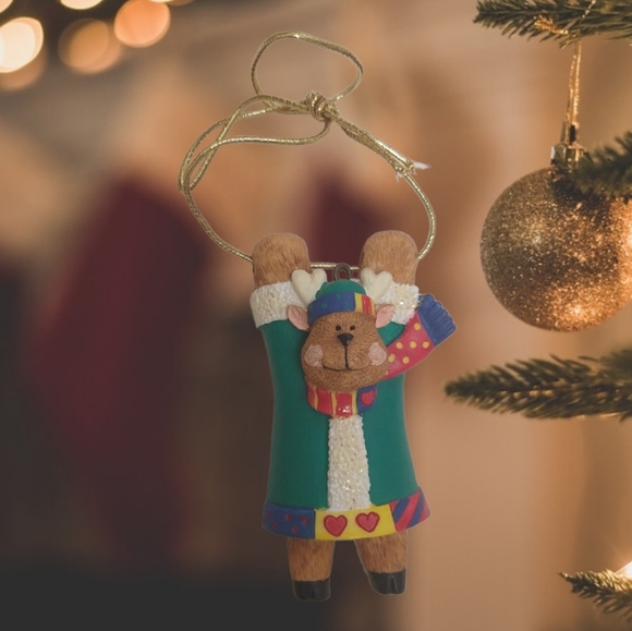 AVON Vintage 1998 Holiday Package Topper/Ornament- Reindeer - Picture 1 of 1